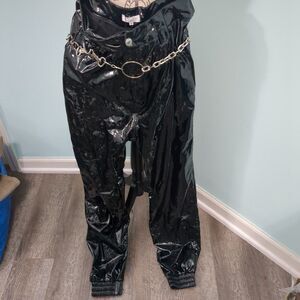 Mistress Rocks black pants belt new with tags medium faux leather Goth